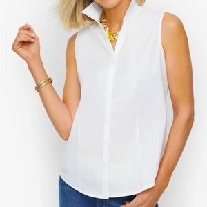 Talbots NWT White Sleeveless Blouse, 12P